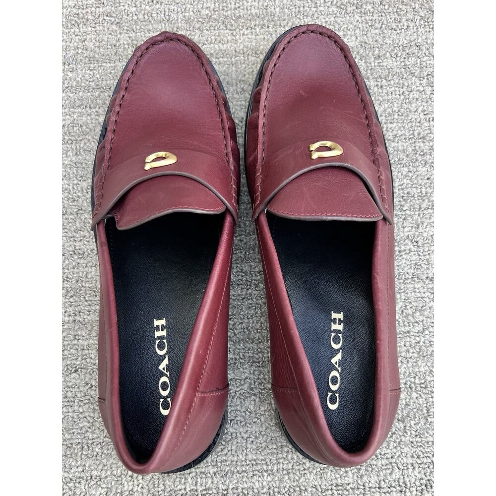 COACH Jolene 13MM Burgundy Leather Loafers Women's Size 9 US NEW - Picture 8 of 16